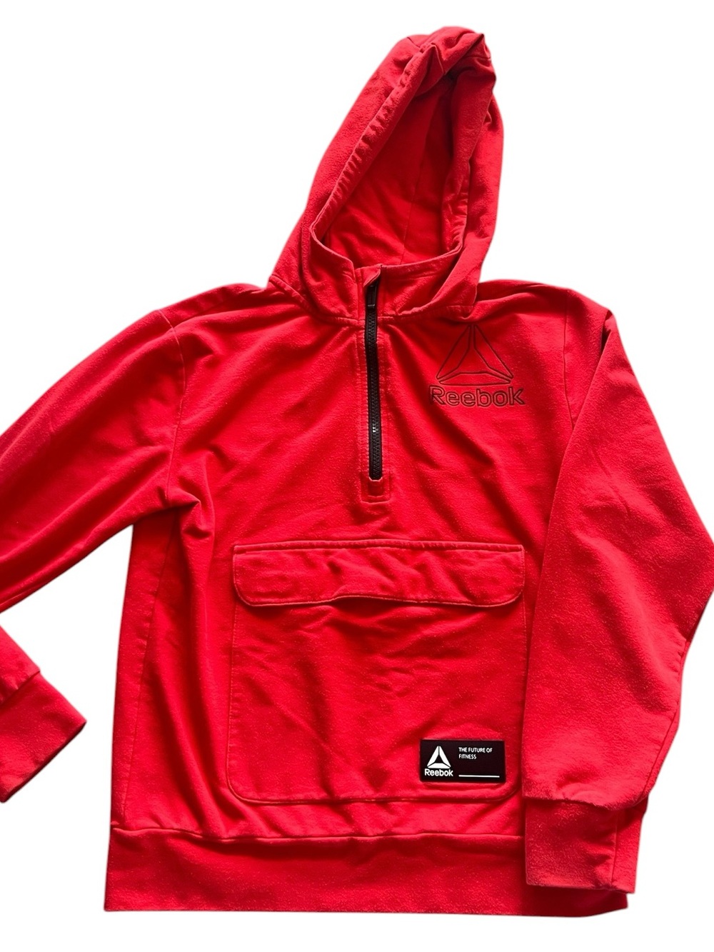 Reebok Boys Large 10/12 Red Quarter Zip Performance Hoodie